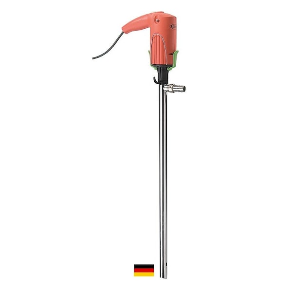 Flux Drum Pump, Stainless Steel, 27" Long, Electric Motor, 120V, 60Hz, 1ph, 230 Watts Power 24